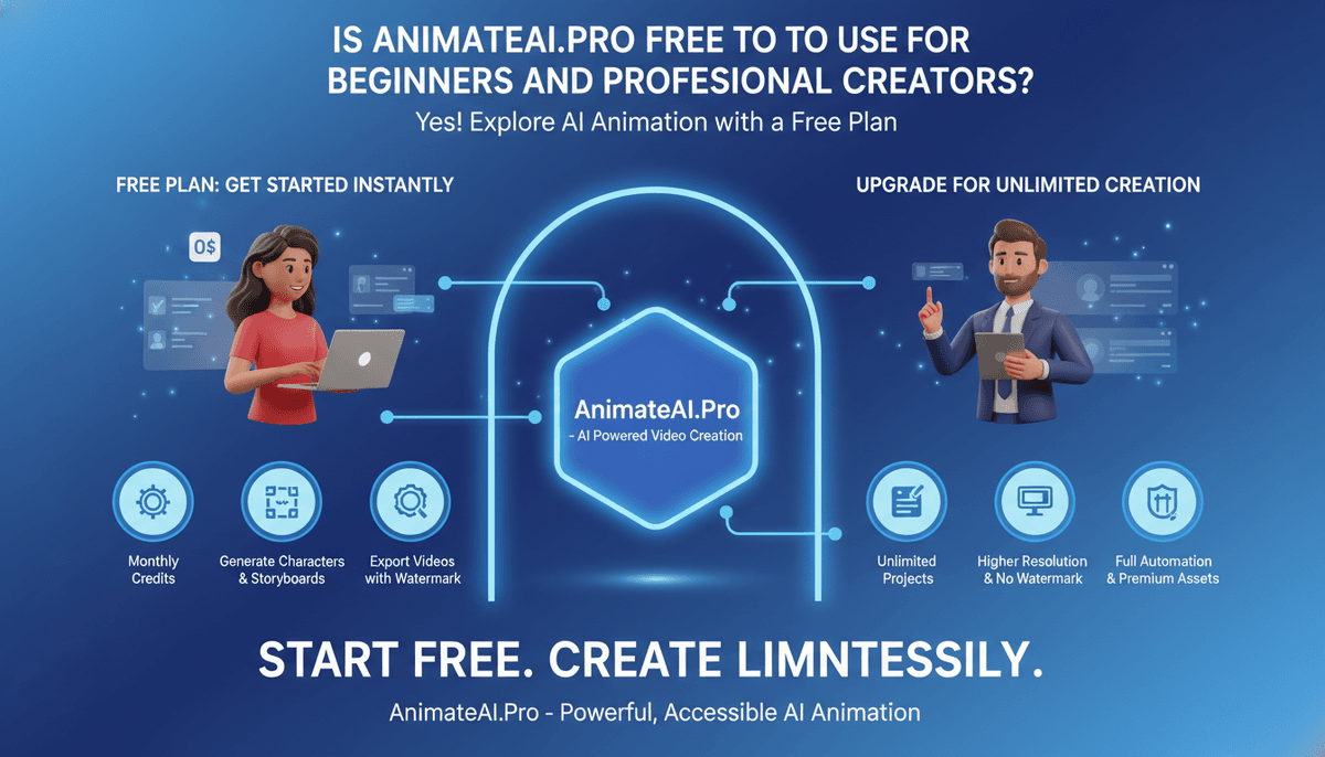 Is AnimateAI Pro Free to Use for Beginners and Professional Creators Exploring AI Animation Tools